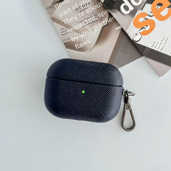 Aizsargkorpuss AirPods Pro 2 – PU āda, reljēvs raksts, pārnēsājams un universāls, saderīgs ar Apple