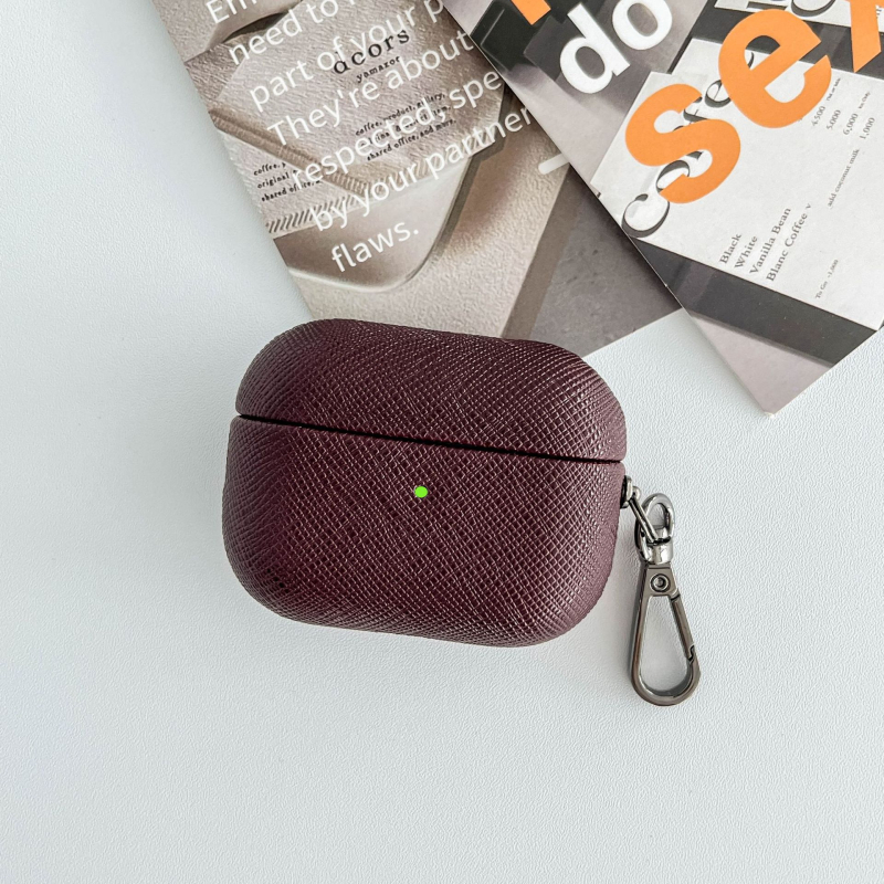 Aizsargkorpuss AirPods Pro 2 – PU āda, reljēvs raksts, pārnēsājams un universāls, saderīgs ar Apple