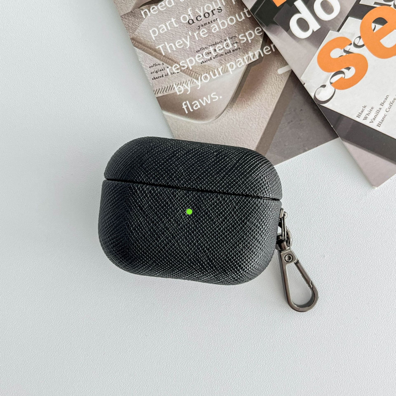 Aizsargkorpuss AirPods Pro 2 – PU āda, reljēvs raksts, pārnēsājams un universāls, saderīgs ar Apple