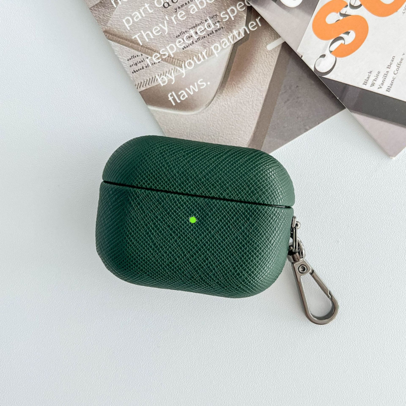 Aizsargkorpuss AirPods Pro 2 – PU āda, reljēvs raksts, pārnēsājams un universāls, saderīgs ar Apple