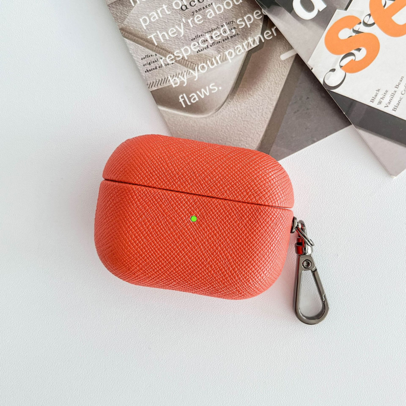 Aizsargkorpuss AirPods Pro 2 – PU āda, reljēvs raksts, pārnēsājams un universāls, saderīgs ar Apple