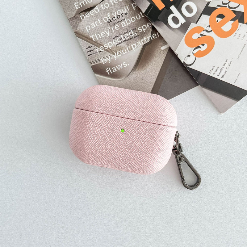 Aizsargkorpuss AirPods Pro 2 – PU āda, reljēvs raksts, pārnēsājams un universāls, saderīgs ar Apple