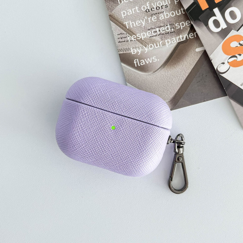 Aizsargkorpuss AirPods Pro 2 – PU āda, reljēvs raksts, pārnēsājams un universāls, saderīgs ar Apple