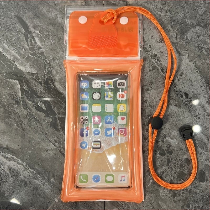 Etui impermeabil pentru telefon OTHRE, PVC, cu logo personalizabil, destinat activităților în aer liber