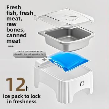 Автоматичен подавач за домашни любимци сензорно отваряне на капака и таймер за свежест, керамична купа; модел Timing sensor, тегло 500 g, без управление чрез приложение