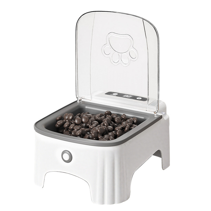 Автоматичен подавач за домашни любимци сензорно отваряне на капака и таймер за свежест, керамична купа; модел Timing sensor, тегло 500 g, без управление чрез приложение