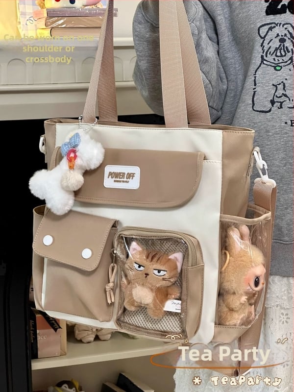 Ženská taška cez rameno v japonskom štýle, jar 2025, zvislá štvorcová silueta, materiál: hodváb s kvetinovým vzorom, otvorenie s klapkou, vonkajšia trojrozmerná taška