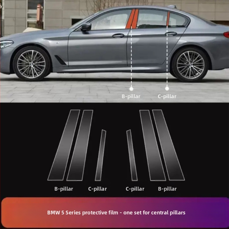 BMW 5 sērijas 530Li iekšējā aizsargfólia TPU navigācijas displejam un centrālajam panelim — viengabala veidojums, izturība pret augstām/zemām temperatūrām, skrāpējumu un eļļas traipu izturība