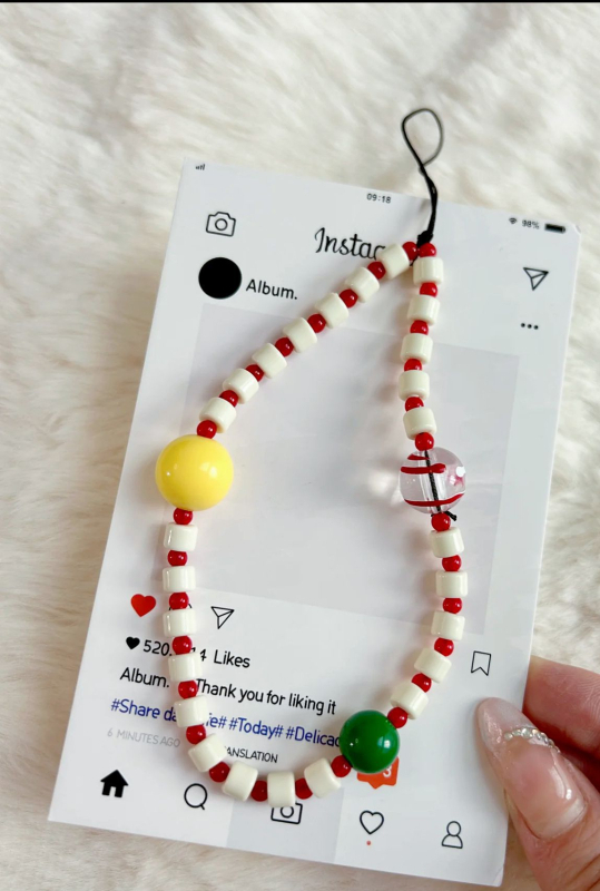 Najlonski kaiš za mobitel s perlicama, ručno izrađeno, DIY protiv gubitka