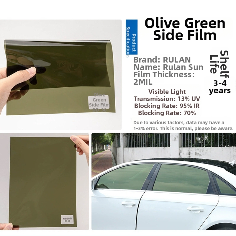 Transportlīdzekļa siltumizolācijas plēve - PET, gaismas caurlaidība 5-80%, siltuma izolācija 60%, UV aizsardzība 99%