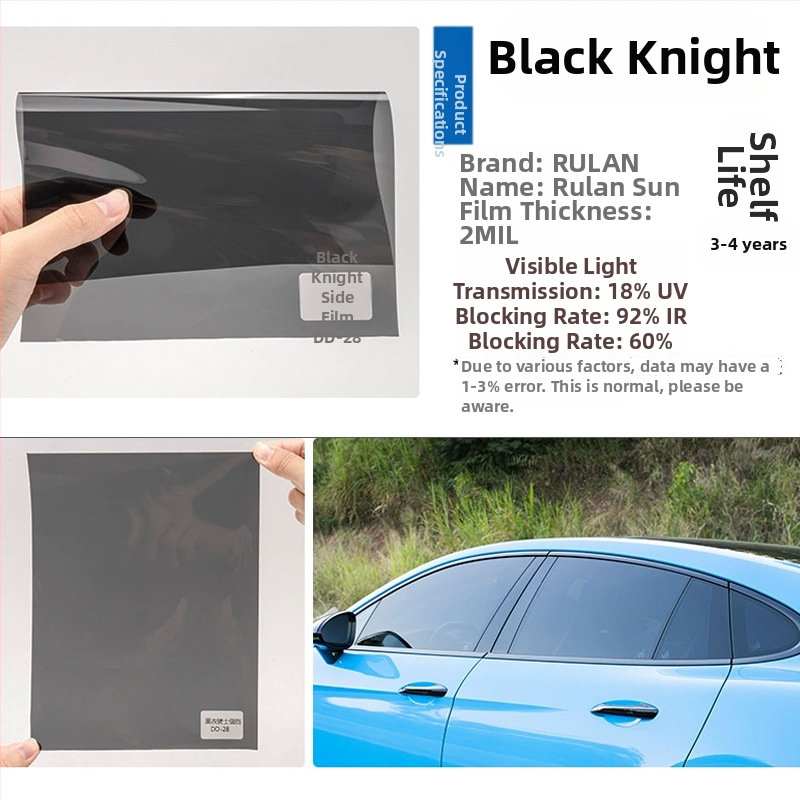 Transportlīdzekļa siltumizolācijas plēve - PET, gaismas caurlaidība 5-80%, siltuma izolācija 60%, UV aizsardzība 99%