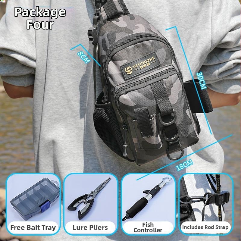 Camper риболовна чанта за оборудване — PVC материал, мултифункционална, носене като раница/презрамка/колан, не е водоустойчива