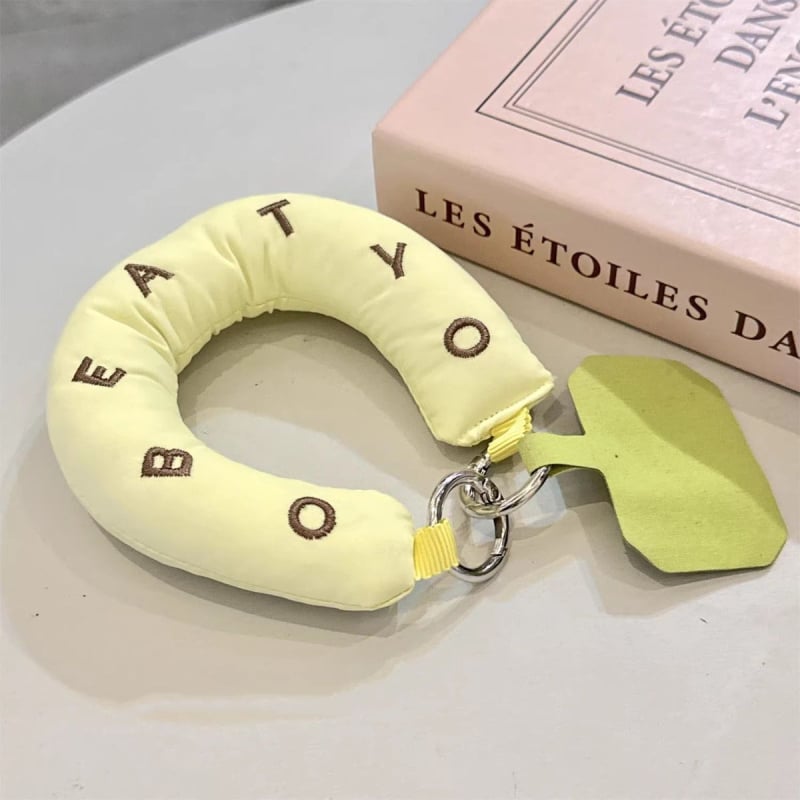 Telefon csuklópánt hímzett betűkkel, kockás mintázat, műanyag anyag, testreszabható, női kiegészítő