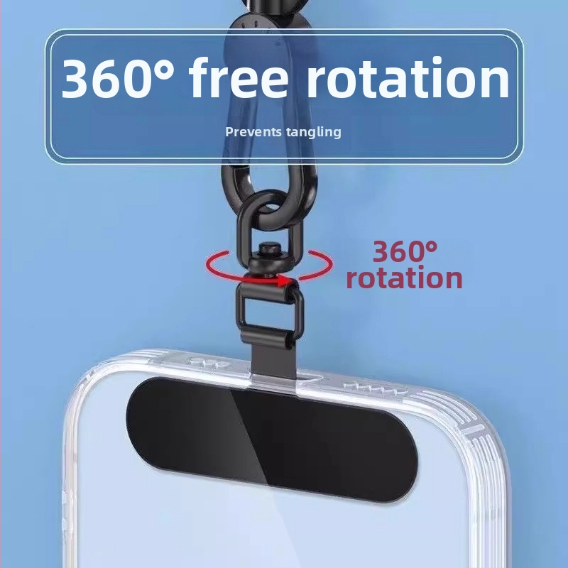 Držiak na telefónny náramok s 360° otočným kovovým klipom, kov, elektroplakovaný, unisex, geometrický tvar