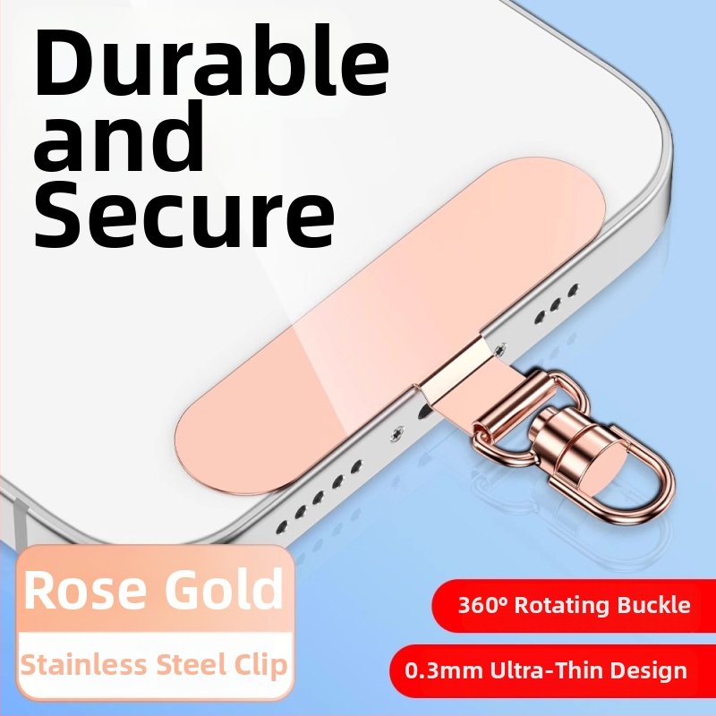 Tālruņa lanyarda stiprinājums ar 360° rotējošu metāla klipu, metāls, elektroplakāts, universāls, ģeometriska forma