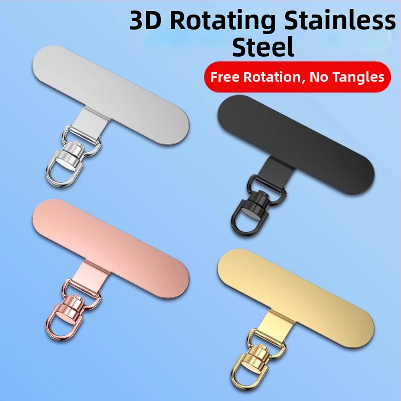 Tālruņa lanyarda stiprinājums ar 360° rotējošu metāla klipu, metāls, elektroplakāts, universāls, ģeometriska forma