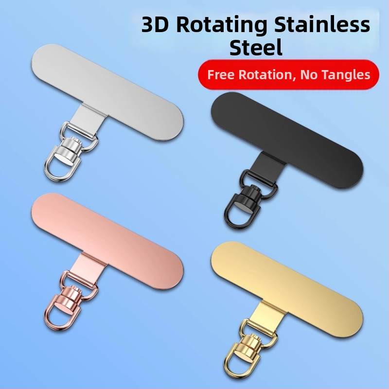 Tālruņa lanyarda stiprinājums ar 360° rotējošu metāla klipu, metāls, elektroplakāts, universāls, ģeometriska forma