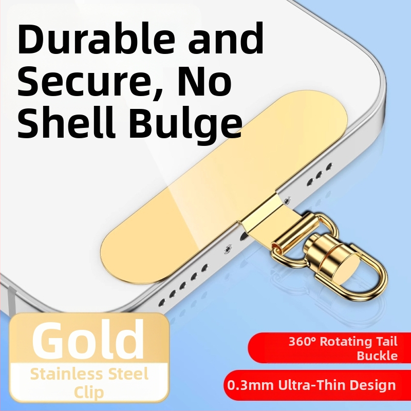 Tālruņa lanyarda stiprinājums ar 360° rotējošu metāla klipu, metāls, elektroplakāts, universāls, ģeometriska forma