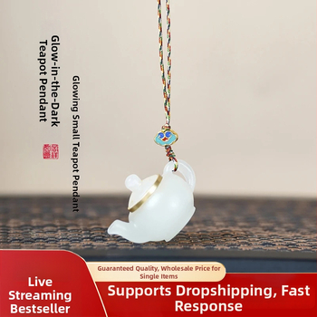 Telefónny reťaz v čínskom štýle s luminiscenčným kameňom, gravírované a leštené spracovanie, vzor s držiakom hrnčeka, leto 2025