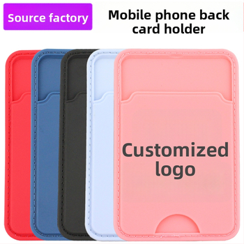 Telefono nugaros kortelių laikiklis su pritaikytu logotipu, plastmasinis, siuvamas, unisex
