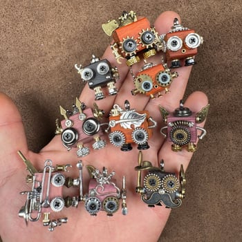 Punk robotski privjesak za ogrlicu – ručno izrađeno od legure, uzorak konstelacije/zodijaka, punk stil, vrhunski model