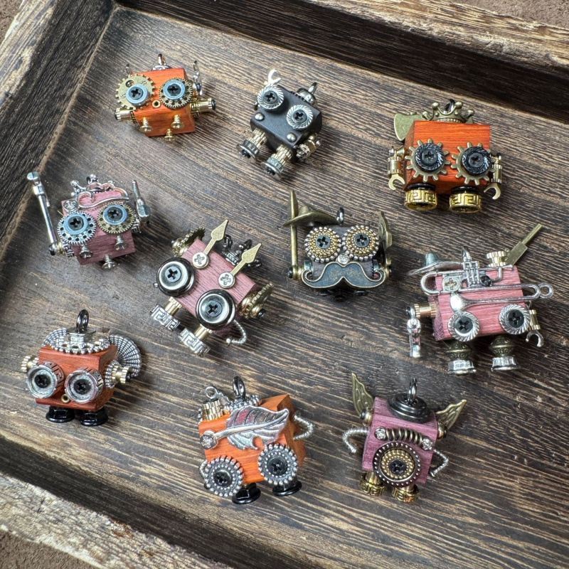 Punk robotski privjesak za ogrlicu – ručno izrađeno od legure, uzorak konstelacije/zodijaka, punk stil, vrhunski model