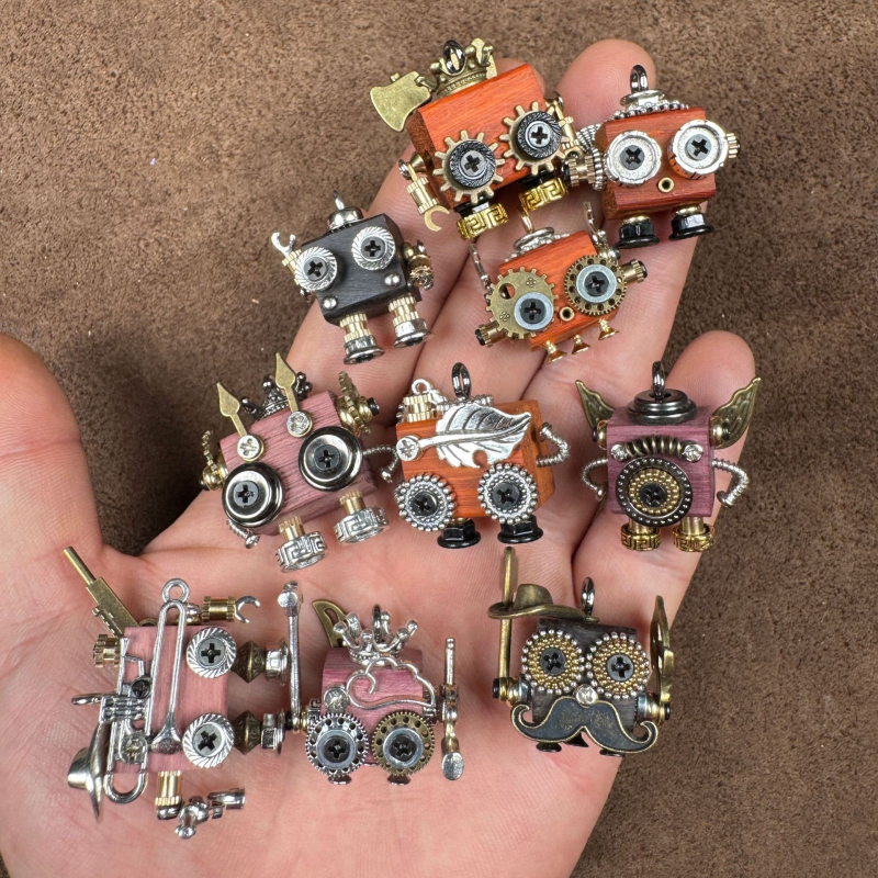 Punk robotski privjesak za ogrlicu – ručno izrađeno od legure, uzorak konstelacije/zodijaka, punk stil, vrhunski model