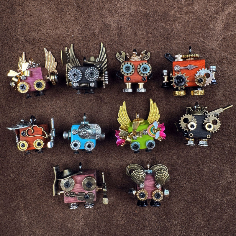 Punk Robot privjesak - ručno izrađeni od legure, motiv Zodijaka, visoki punk stil