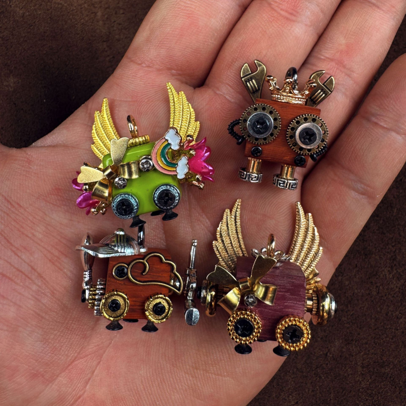 Punk Robot privjesak - ručno izrađeni od legure, motiv Zodijaka, visoki punk stil