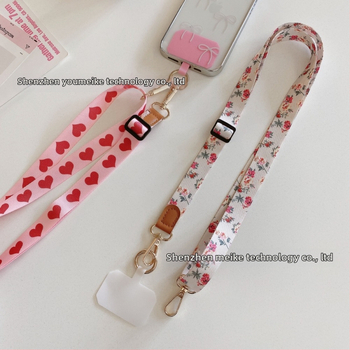 Popruh na mobilný telefón, unisex, nylon, kovová pracka, ručne vyrobené