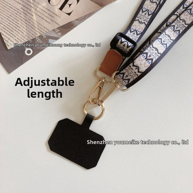 Popruh na mobilný telefón, unisex, nylon, kovová pracka, ručne vyrobené