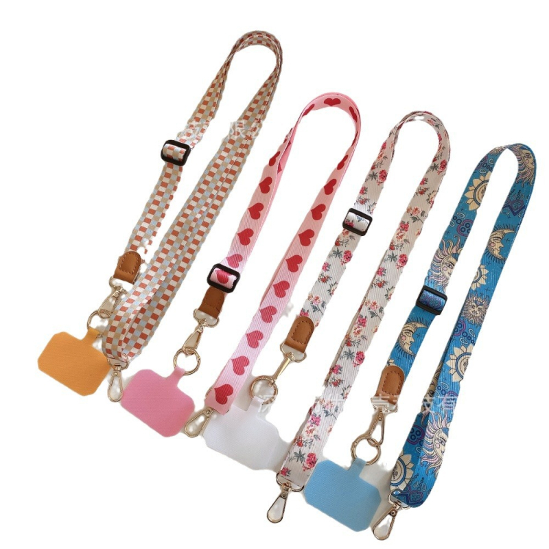 Popruh na mobilný telefón, unisex, nylon, kovová pracka, ručne vyrobené