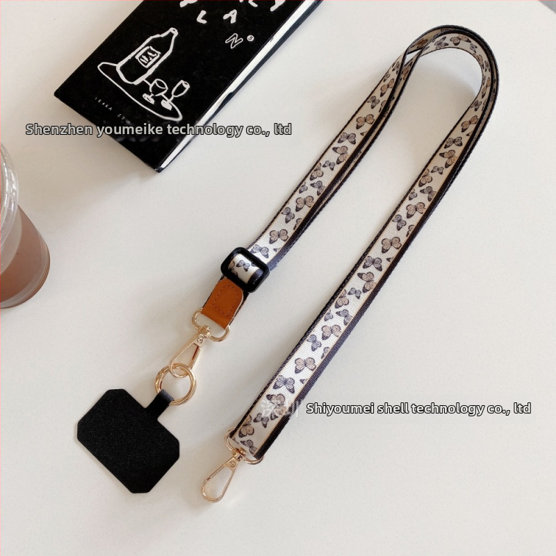 Popruh na mobilný telefón, unisex, nylon, kovová pracka, ručne vyrobené