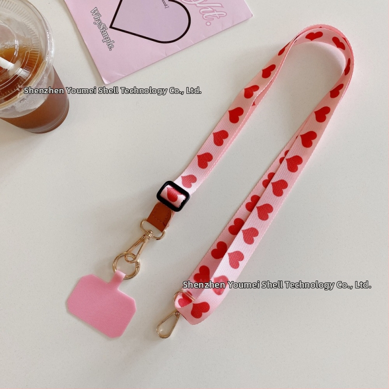 Popruh na mobilný telefón, unisex, nylon, kovová pracka, ručne vyrobené