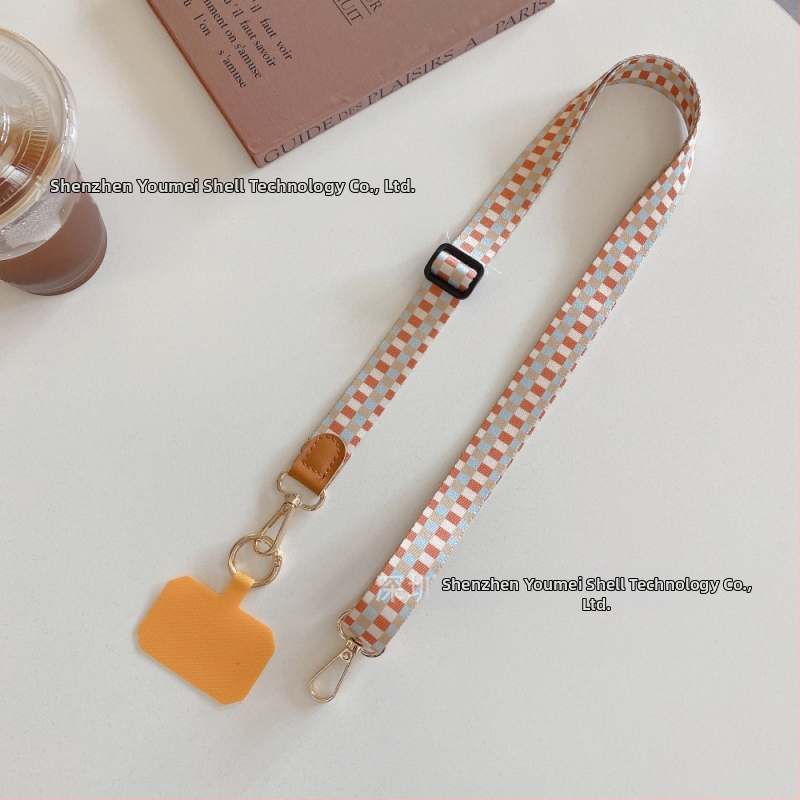 Popruh na mobilný telefón, unisex, nylon, kovová pracka, ručne vyrobené