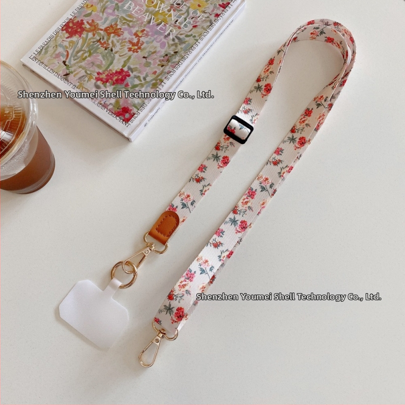 Popruh na mobilný telefón, unisex, nylon, kovová pracka, ručne vyrobené