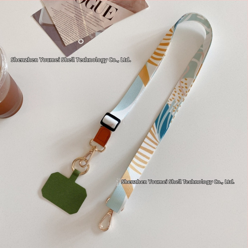 Popruh na mobilný telefón, unisex, nylon, kovová pracka, ručne vyrobené