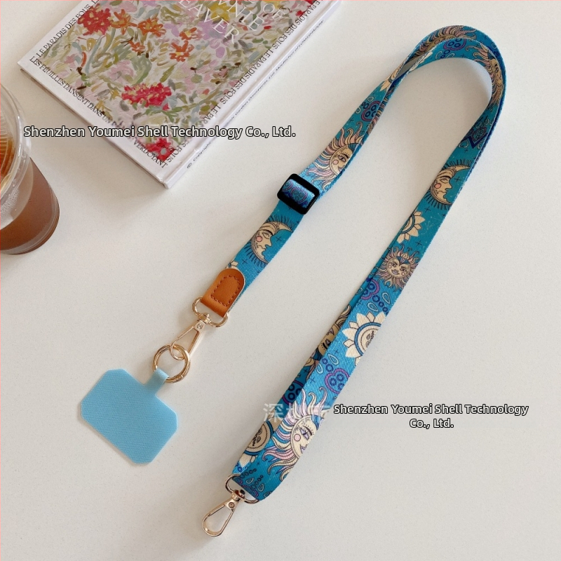 Popruh na mobilný telefón, unisex, nylon, kovová pracka, ručne vyrobené