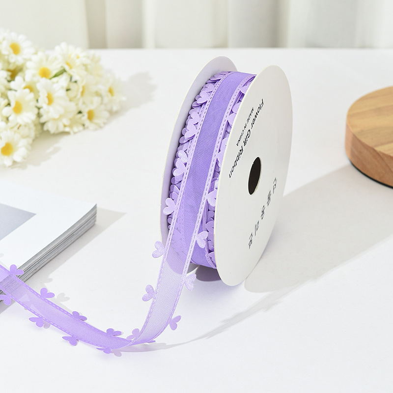 Dvostruka srcolika traka za kosu, DIY mašna s cvjetnim ukrasom, traka za pakiranje darova