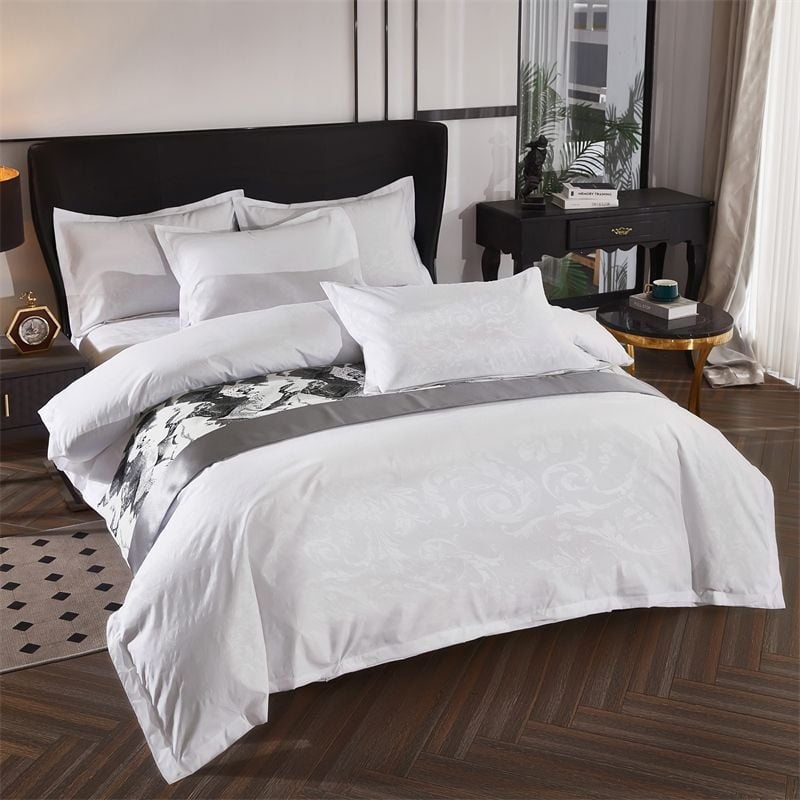 Калъф за завивка за хотелско спално бельо - сатен на ивици, полиестер, поръчково производство