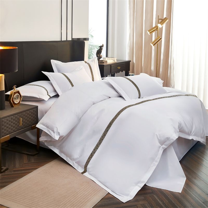 Калъф за завивка за хотелско спално бельо - сатен на ивици, полиестер, поръчково производство