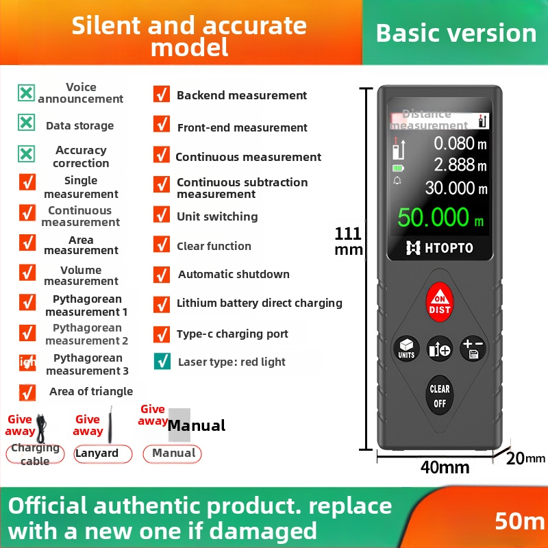 Lāzera distancēšanas mērītājs – portatīvs, infrasarkanais, digitālais lineāls