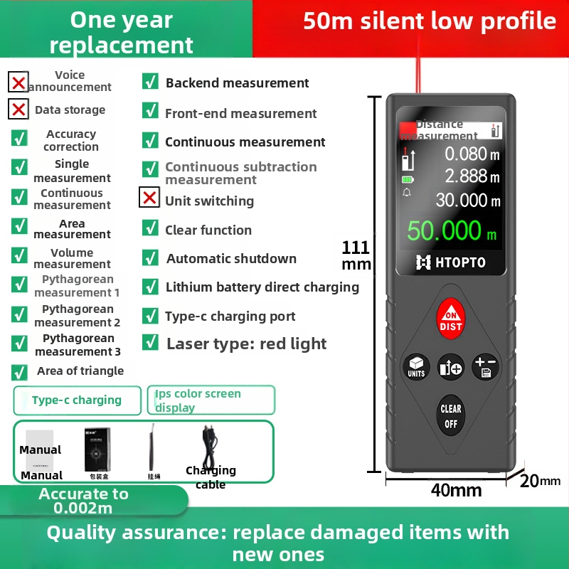 Lāzera distancēšanas mērītājs – portatīvs, infrasarkanais, digitālais lineāls
