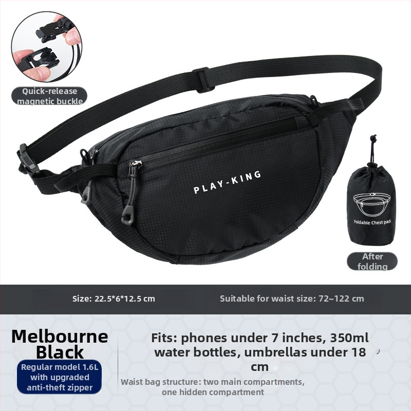 Unisex nylon sport deréktáska – lélegző, vízálló, ultrakönnyű, anti-lopás funkcióval, kültéri sportokra