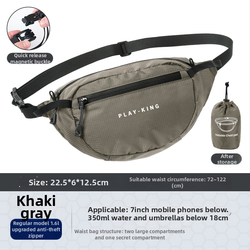 Unisex nylon sport deréktáska – lélegző, vízálló, ultrakönnyű, anti-lopás funkcióval, kültéri sportokra