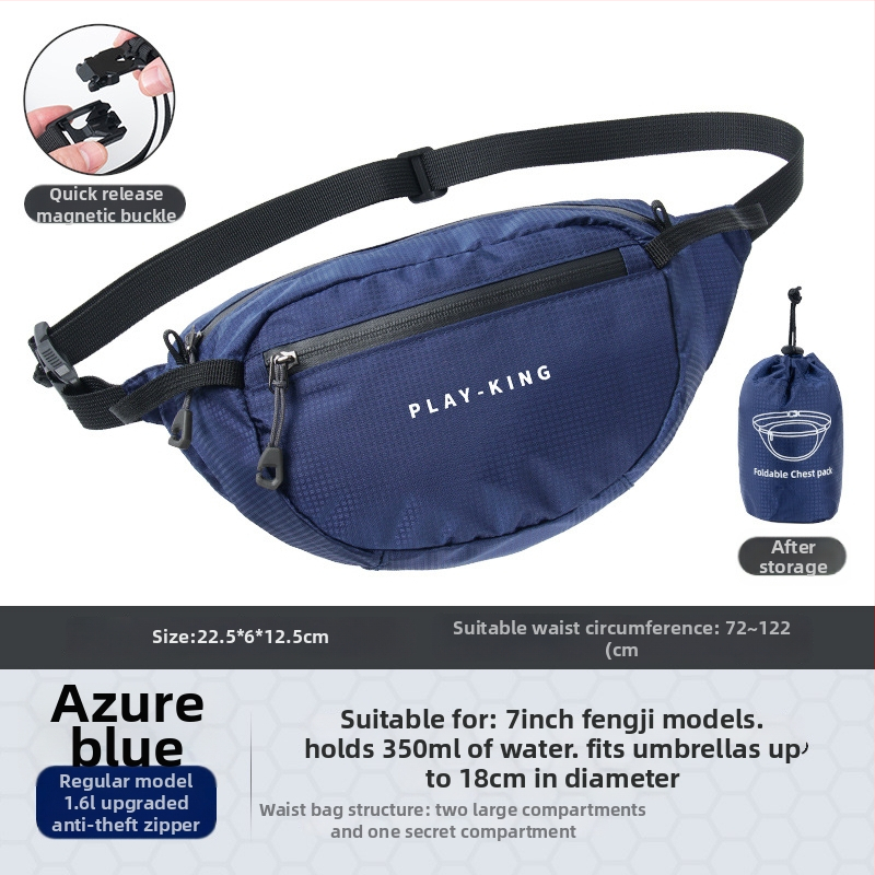 Unisex nylon sport deréktáska – lélegző, vízálló, ultrakönnyű, anti-lopás funkcióval, kültéri sportokra