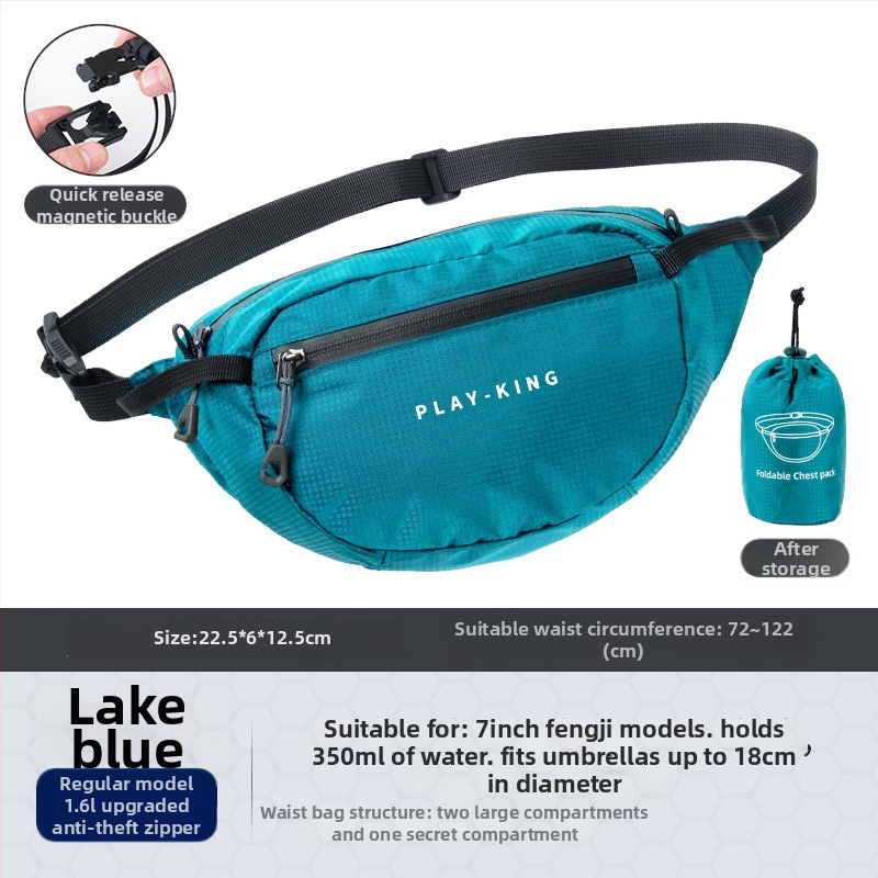 Unisex nylon sport deréktáska – lélegző, vízálló, ultrakönnyű, anti-lopás funkcióval, kültéri sportokra