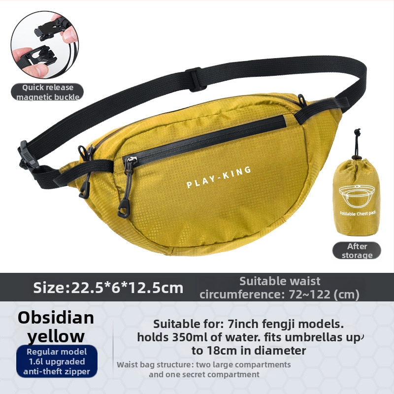 Unisex nylon sport deréktáska – lélegző, vízálló, ultrakönnyű, anti-lopás funkcióval, kültéri sportokra