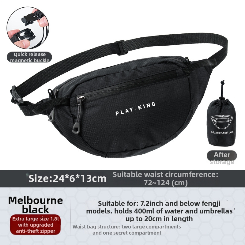 Unisex nylon sport deréktáska – lélegző, vízálló, ultrakönnyű, anti-lopás funkcióval, kültéri sportokra