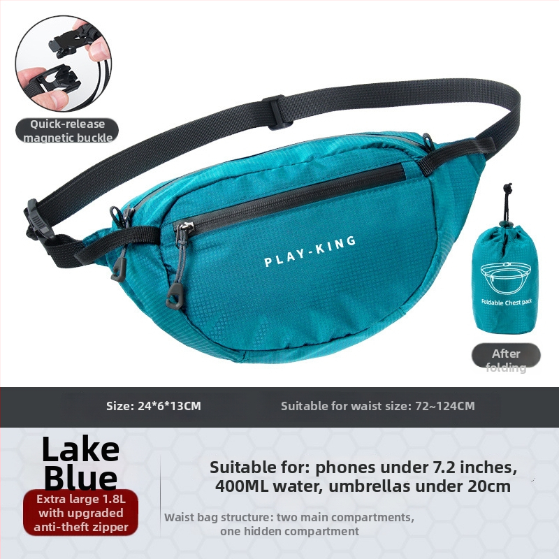 Unisex nylon sport deréktáska – lélegző, vízálló, ultrakönnyű, anti-lopás funkcióval, kültéri sportokra